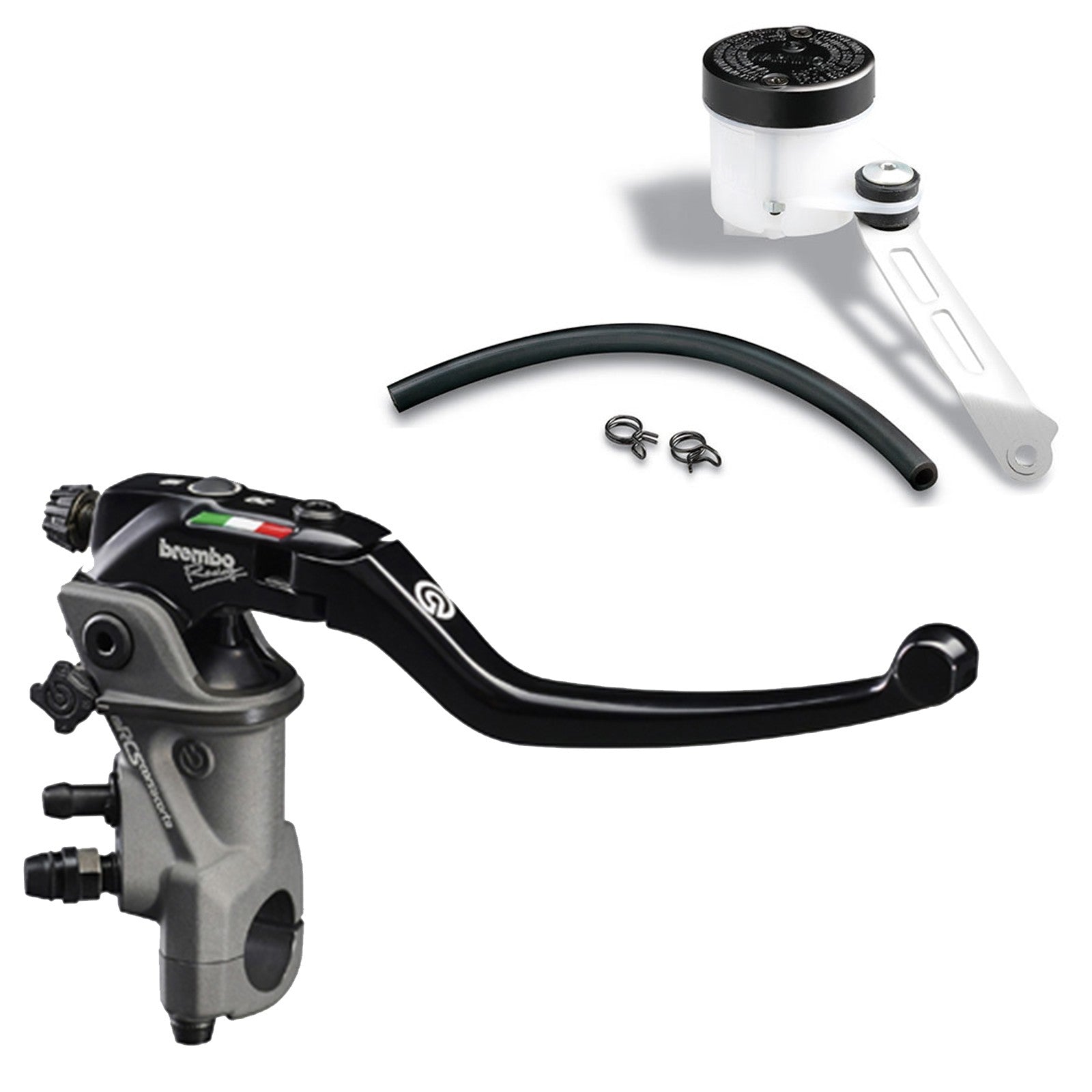 Brembo 17RCS Corsa Corta Radial Brake Master Cylinder (110C74040) and Reservoir Kit (110A26385)