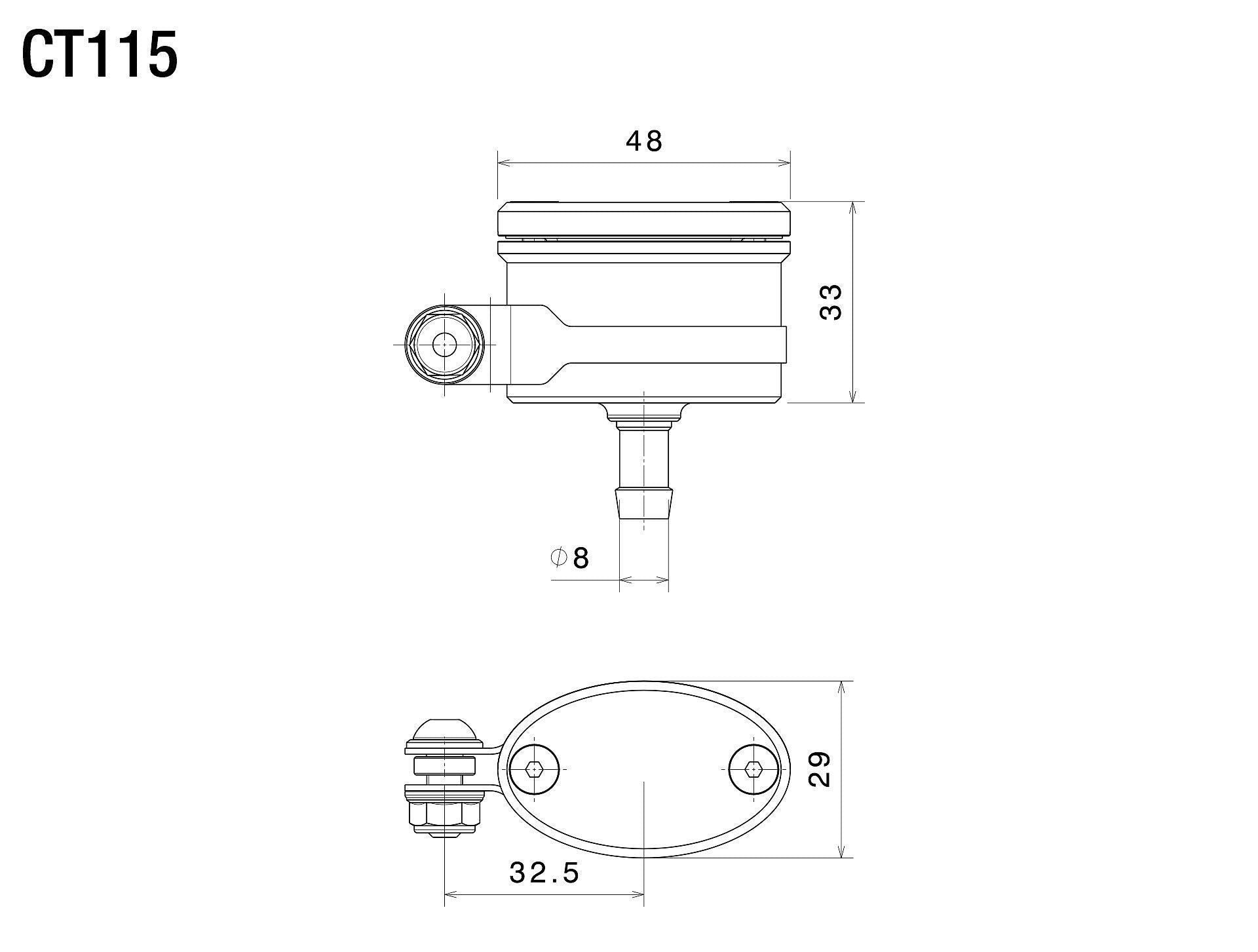 Rizoma Next Brake/Clutch Fluid Reservoir 20ml For BMW/Ducati/Honda/Kawasaki/KTM/Suzuki/Triumph/Yamaha - Gold