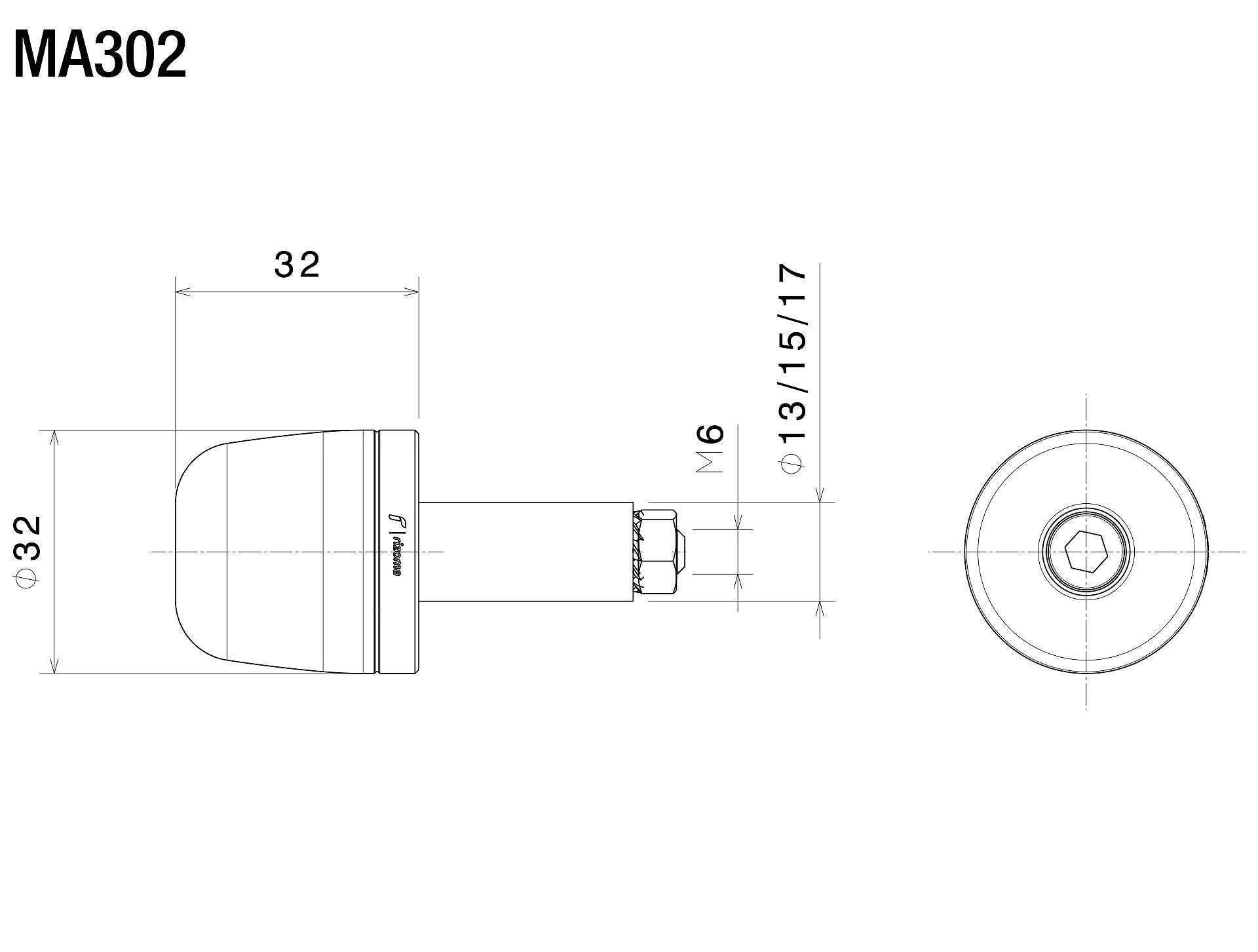 Rizoma Conical Bar Ends Plug MA302G - Fire Gold
