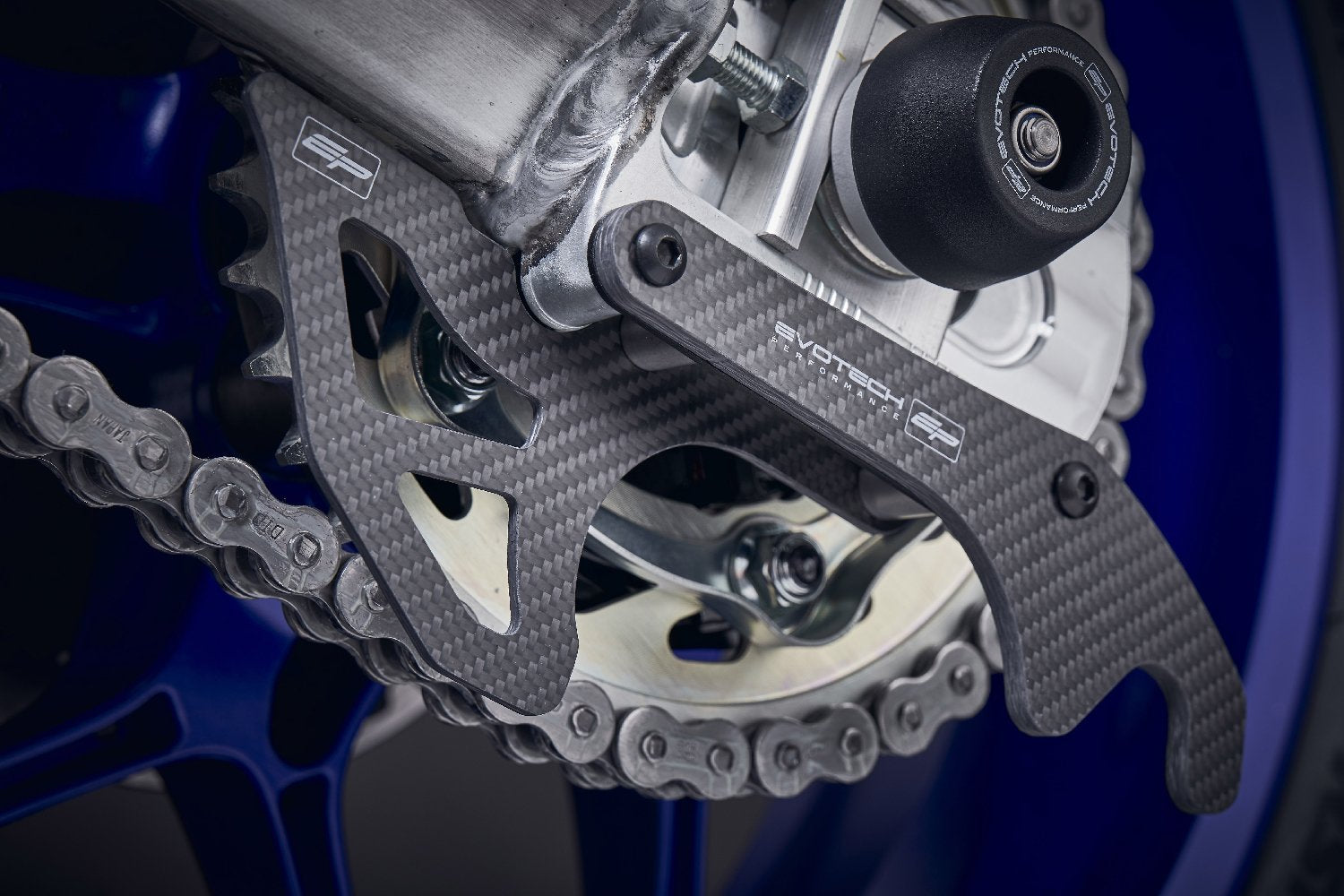 Evotech Carbon Fibre Toe Guard / GP Style Paddock Stand Plates - Yamaha YZF-R1M (2020+)