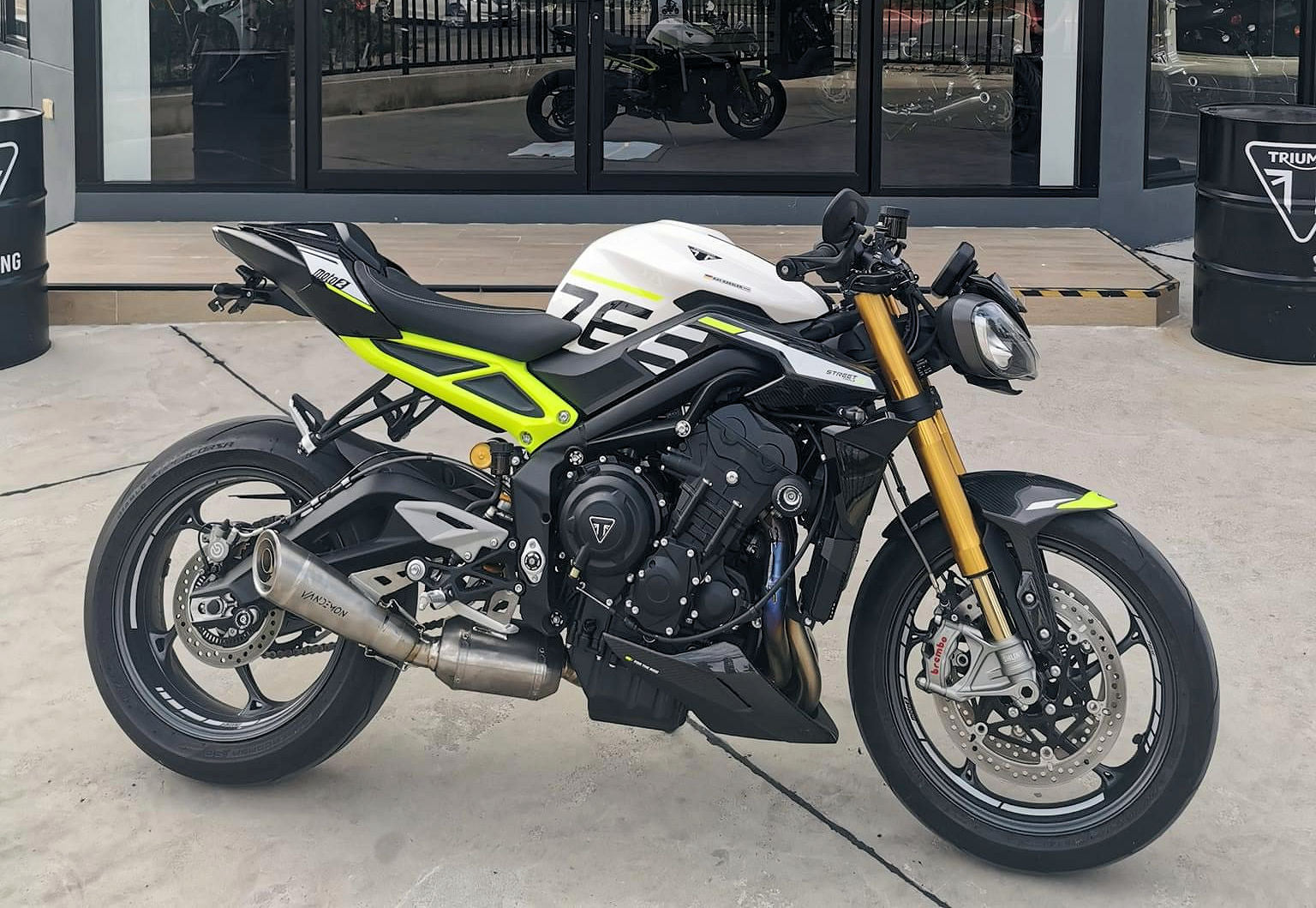 Triumph 765 S/R/RS and Moto 2 Street Triple Slash Cut Titanium Exhaust 2023-2024