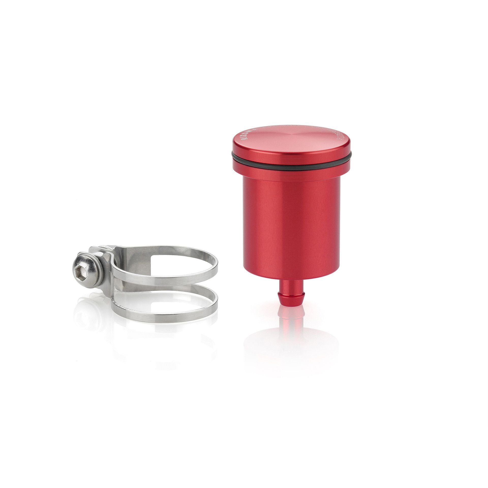 Rizoma Piston Rear Brake Fluid Reservoir 20 ML For BMW/Ducati/Honda/Kawasaki/KTM/Suzuki/Triumph/Yamaha - Vulcan Red
