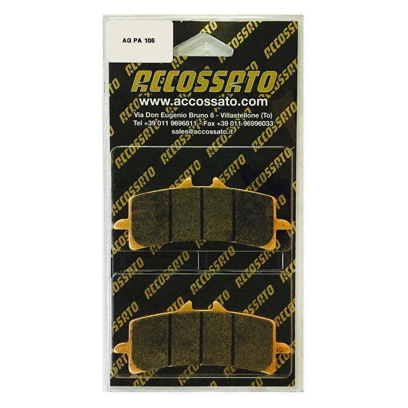 Accossato AGPA106EV1 Sport Brake Pads for Aprilia BMW Ducati Honda Kawasaki KTM Suzuki Triumph