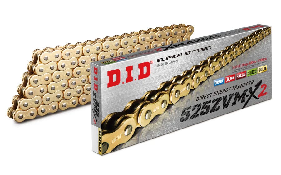 DID #525 ZVM-X2 Super X-Ring HD 124L ZJ - Rivet GOLD
