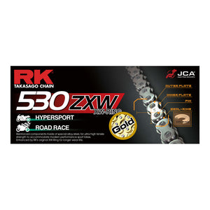 RK 530ZXW x 120L XW Ring Chain Gold - Rivet Link