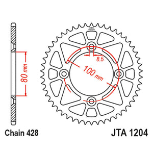 JT Alloy Racelite Sprocket 46T 428 Black