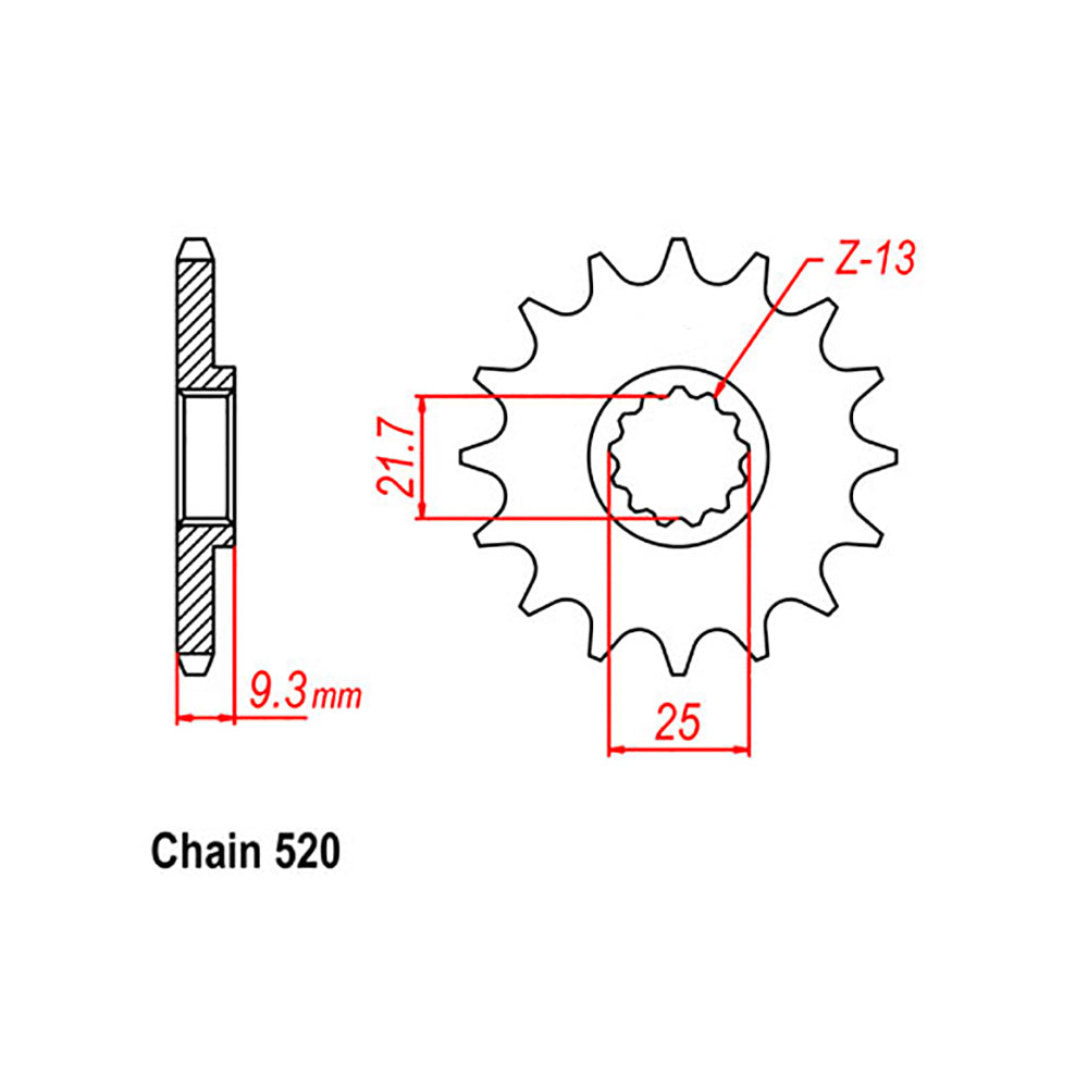 Front Sprocket With Rubber Cush 14T 520P