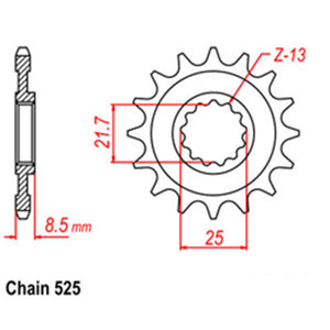 Front Sprocket With Rubber Cush 16T 525P