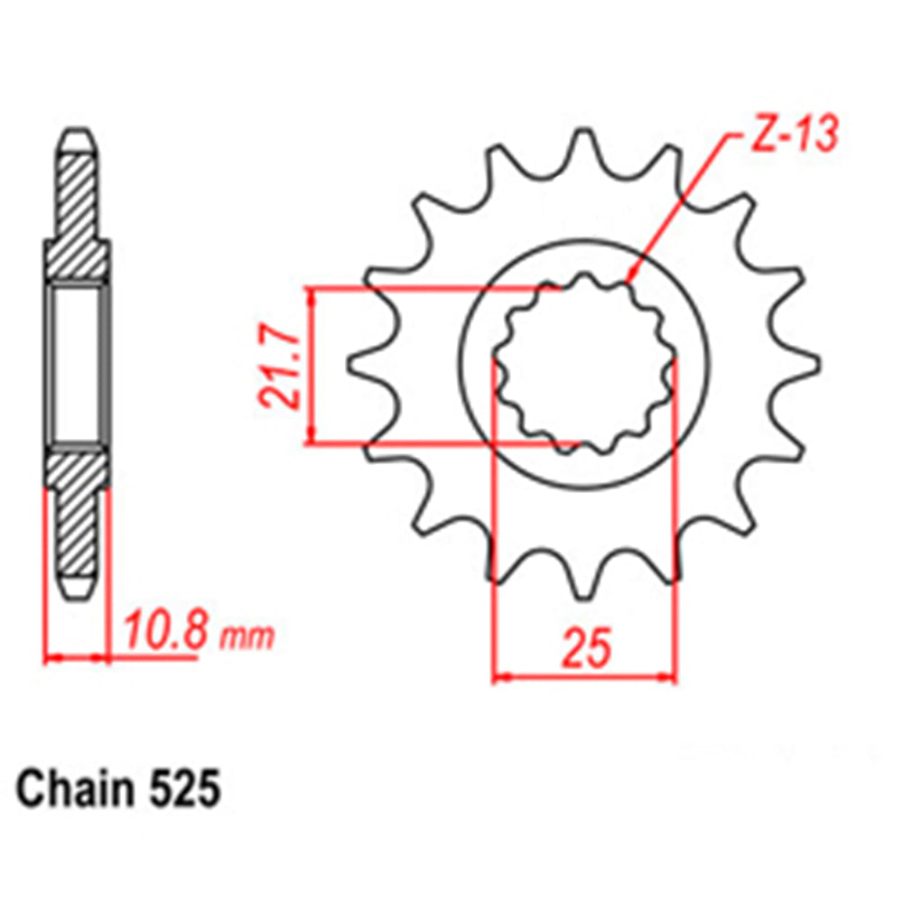 Front Sprocket With Rubber Cush 16T 525P