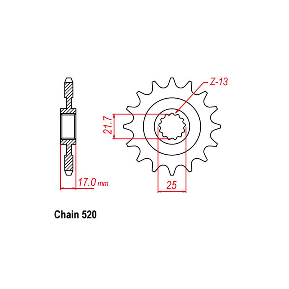 Front Sprocket With Rubber Cush 16T 520P
