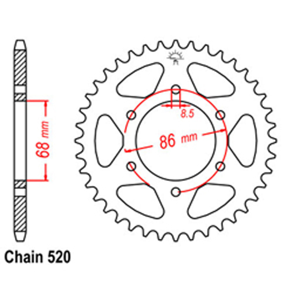 Rear Sprocket KAWASAKI 520*