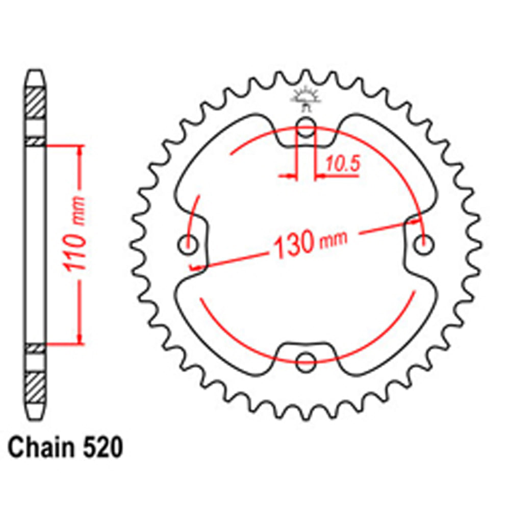 Rear Sprocket KAWASAKI 520