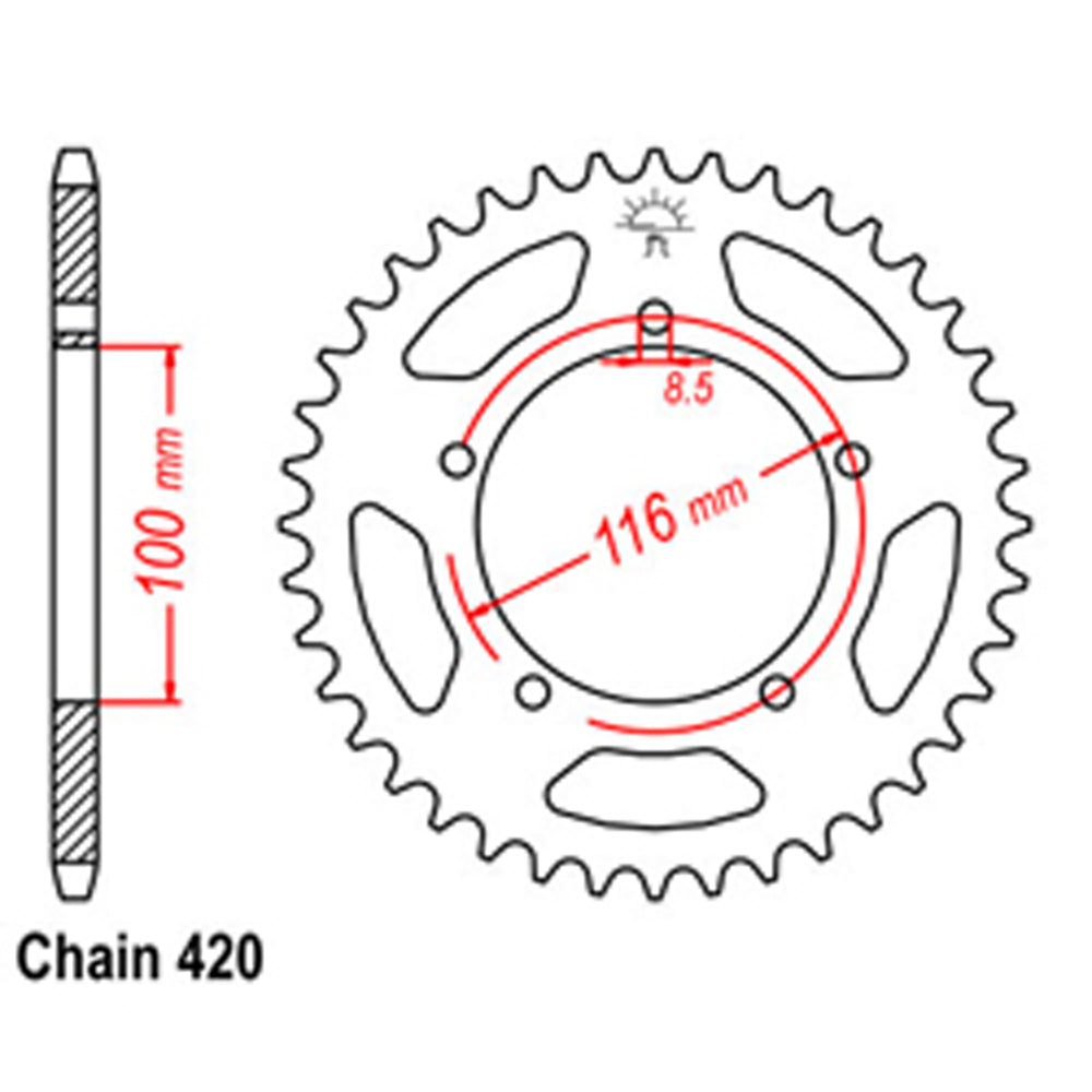 Rear Sprocket KAWASAKI 420