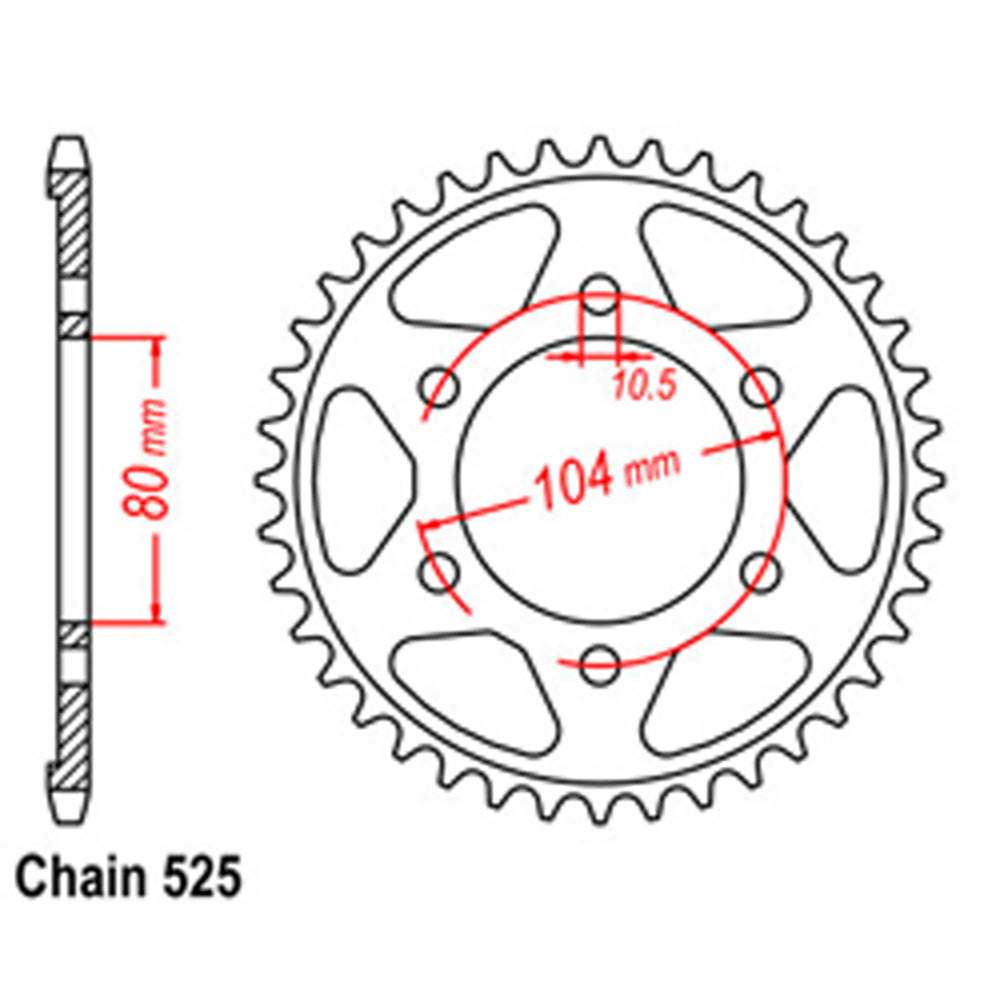 Rear Sprocket KAWASAKI 525