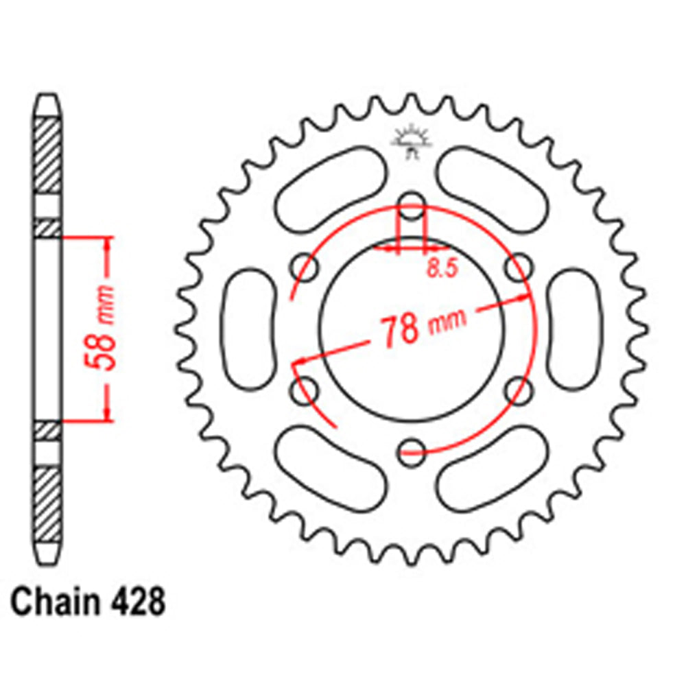 Rear Sprocket KAWASAKI 428*