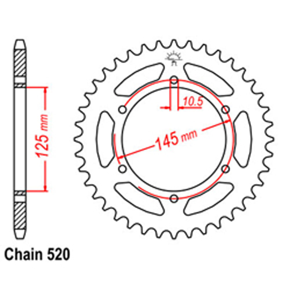 Rear Sprocket HONDA YAMAHA 520