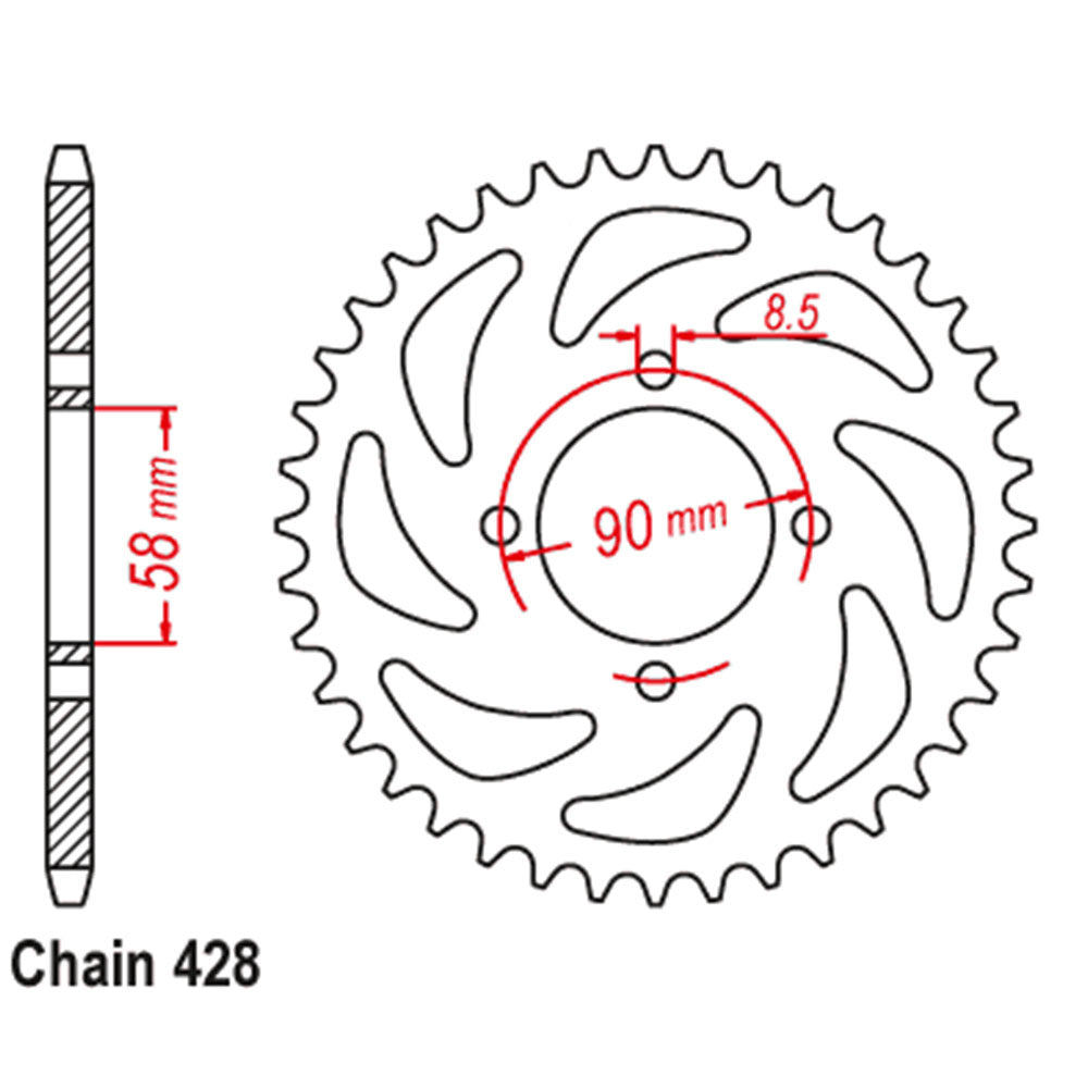 Rear Sprocket SUZUKI 428