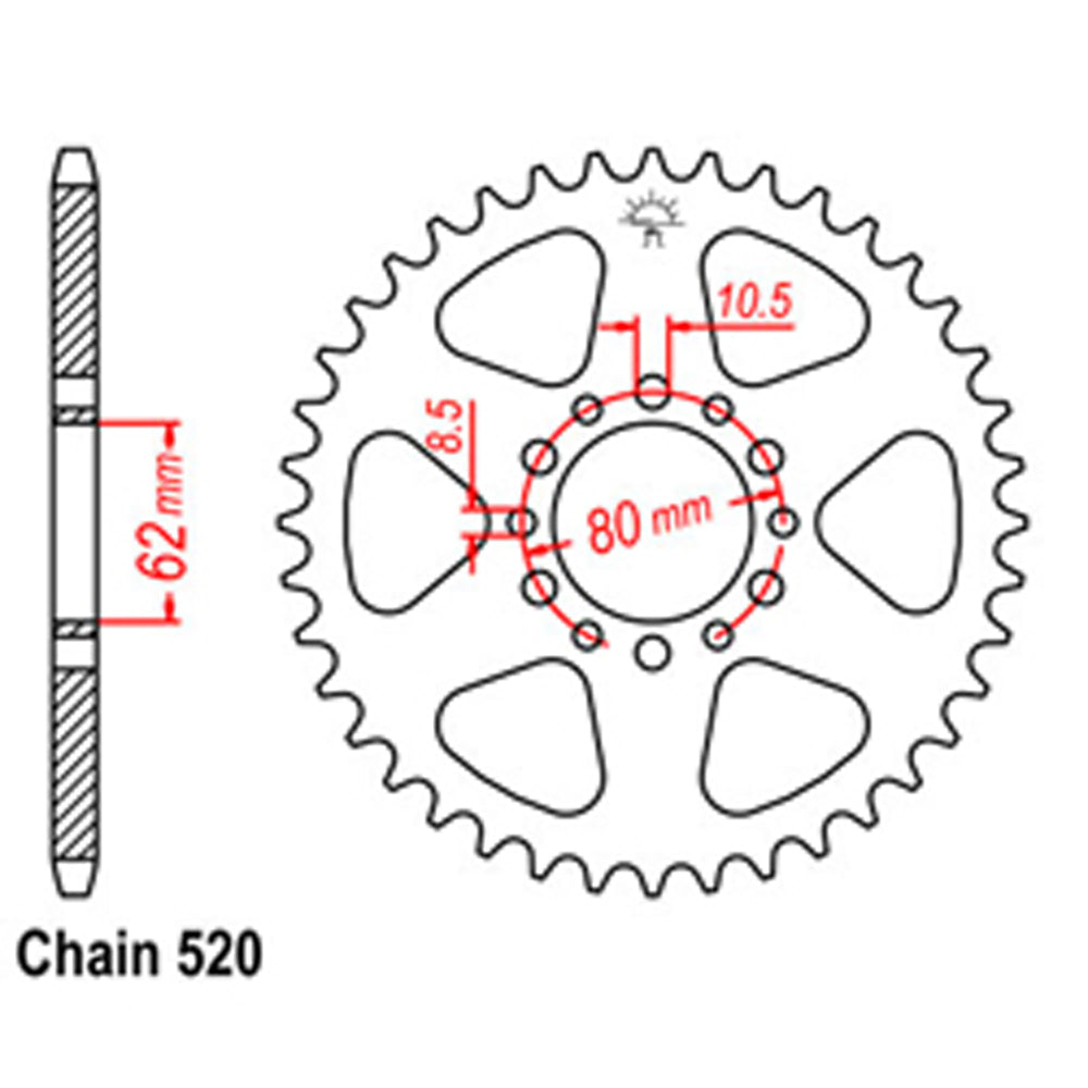 Rear Sprocket YAMAHA 520*