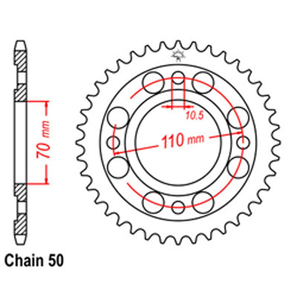 Rear Sprocket HONDA 530*