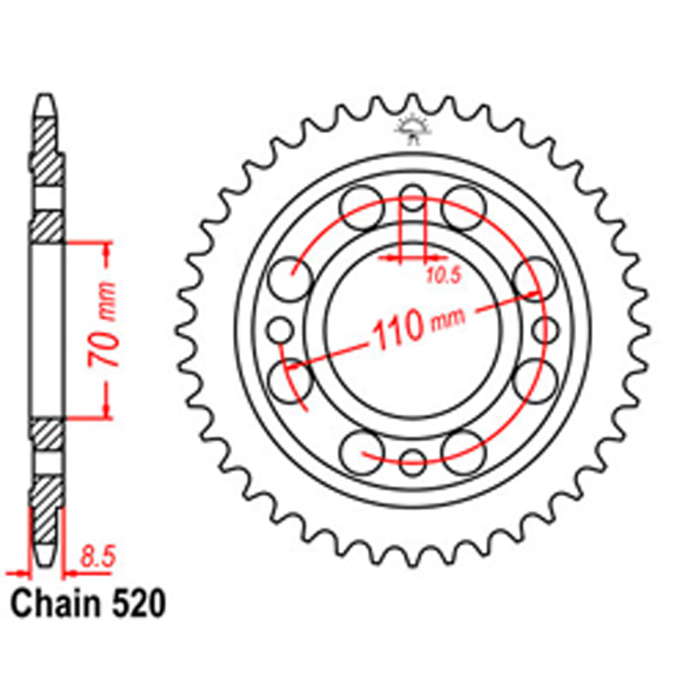 Rear Sprocket HONDA 520*