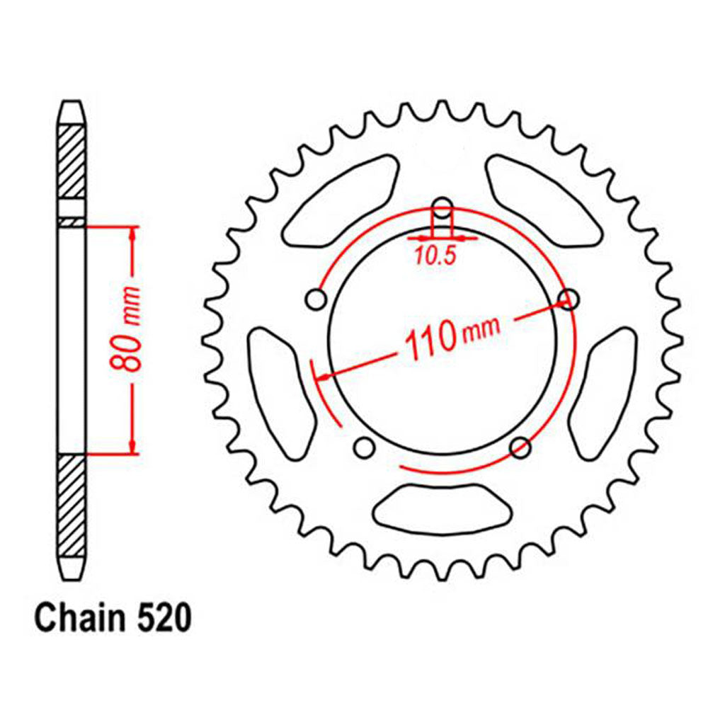 Rear Sprocket HONDA 520