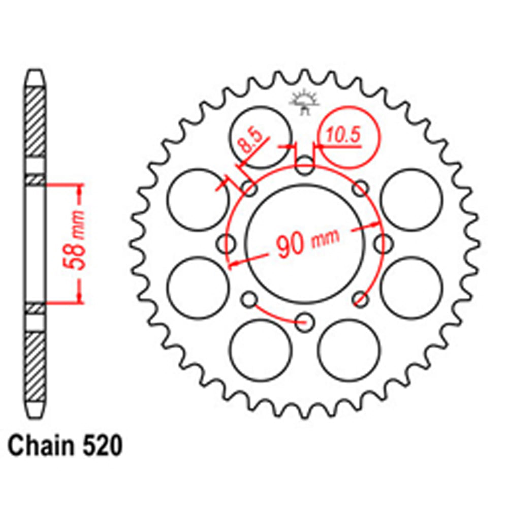 Rear Sprocket HONDA KTM 520