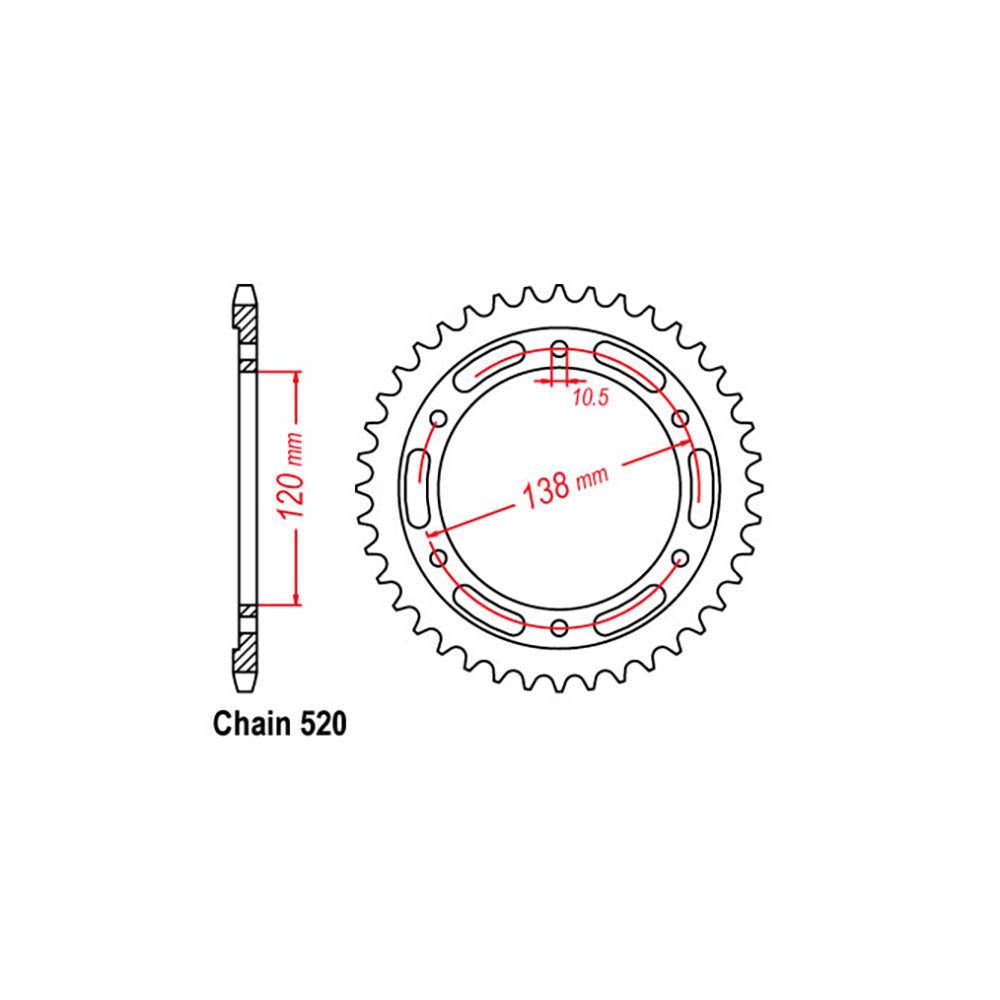 Rear Sprocket HONDA 520