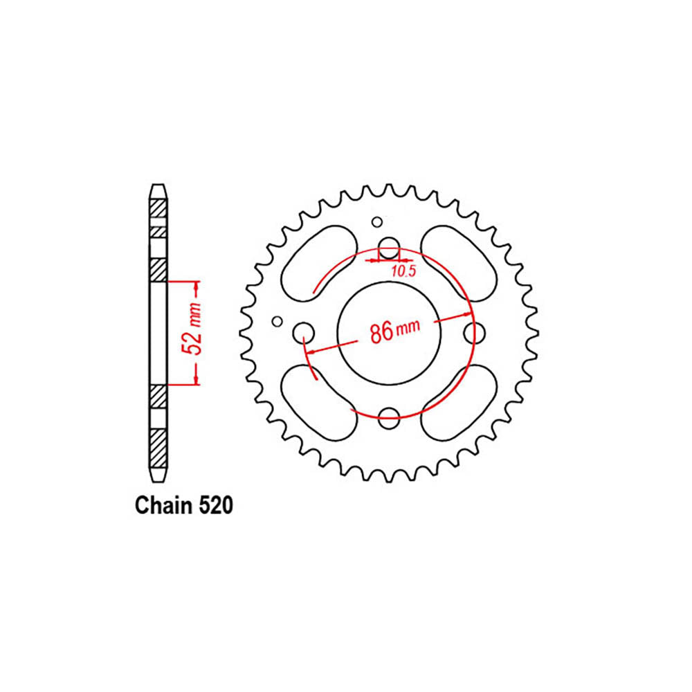 Rear Sprocket KYMCO 520*