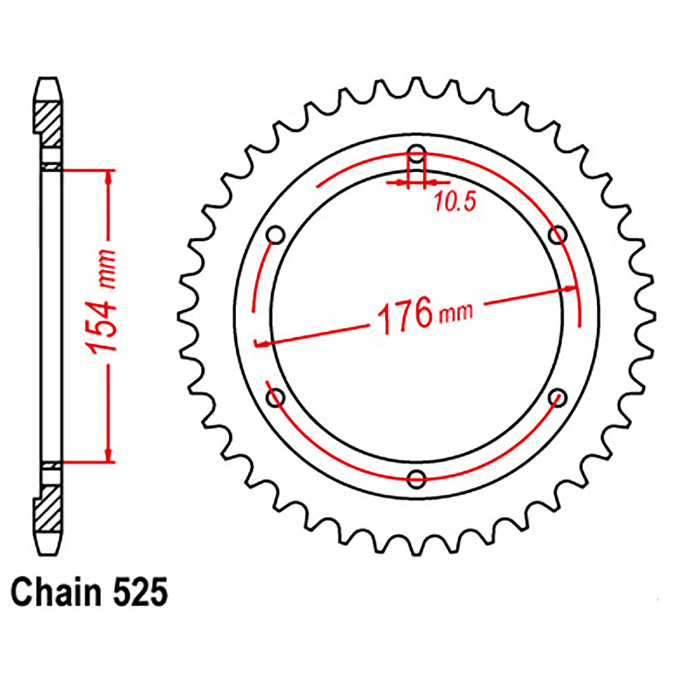 Rear Sprocket HONDA 525 Black