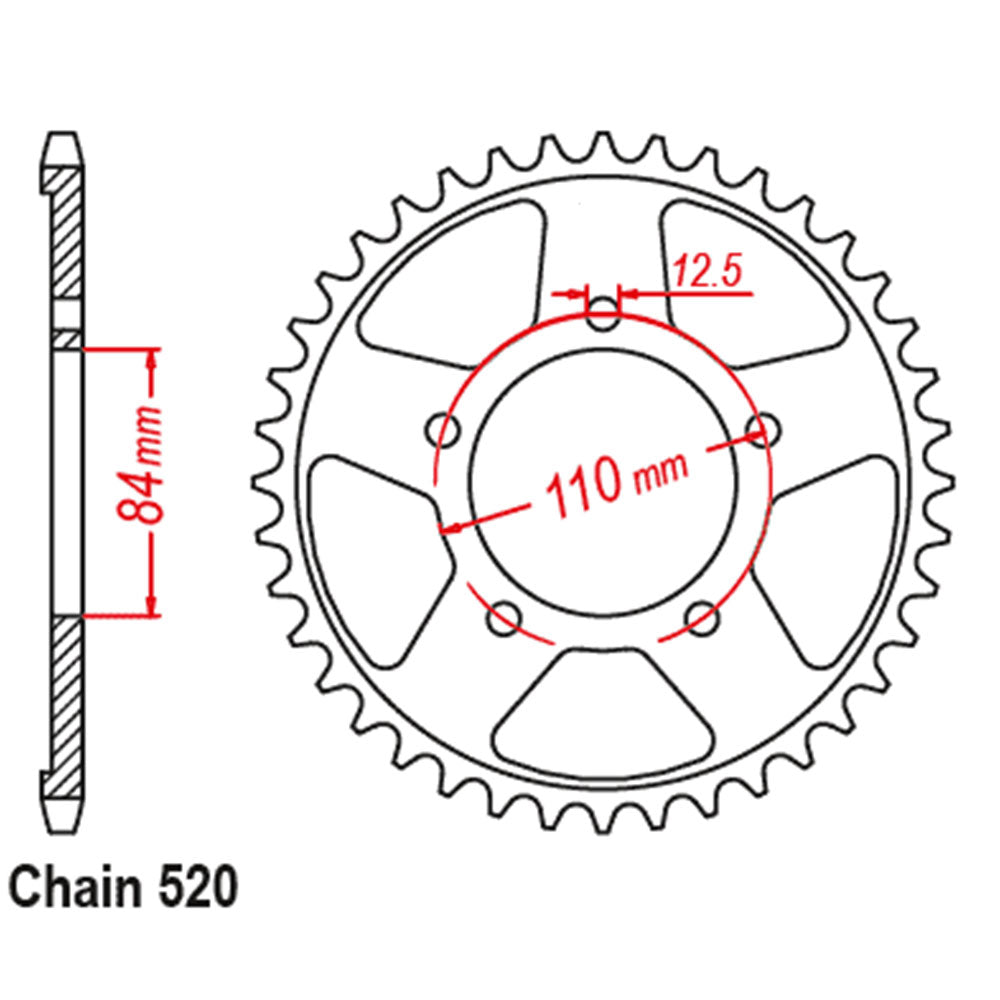 Rear Sprocket HONDA 520