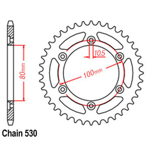 VORTEX Alloy Rear Sprocket 530-48T Marvic Black^