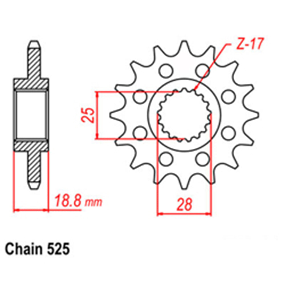 Front Sprocket With Rubber Cush 16T 525P