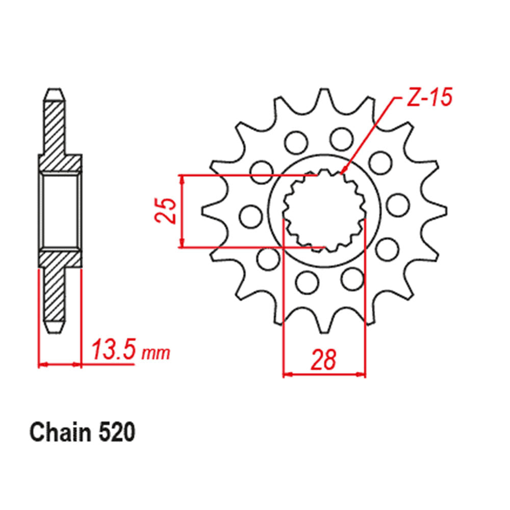 Front Sprocket Steel With Rubber Cush 16T 520P