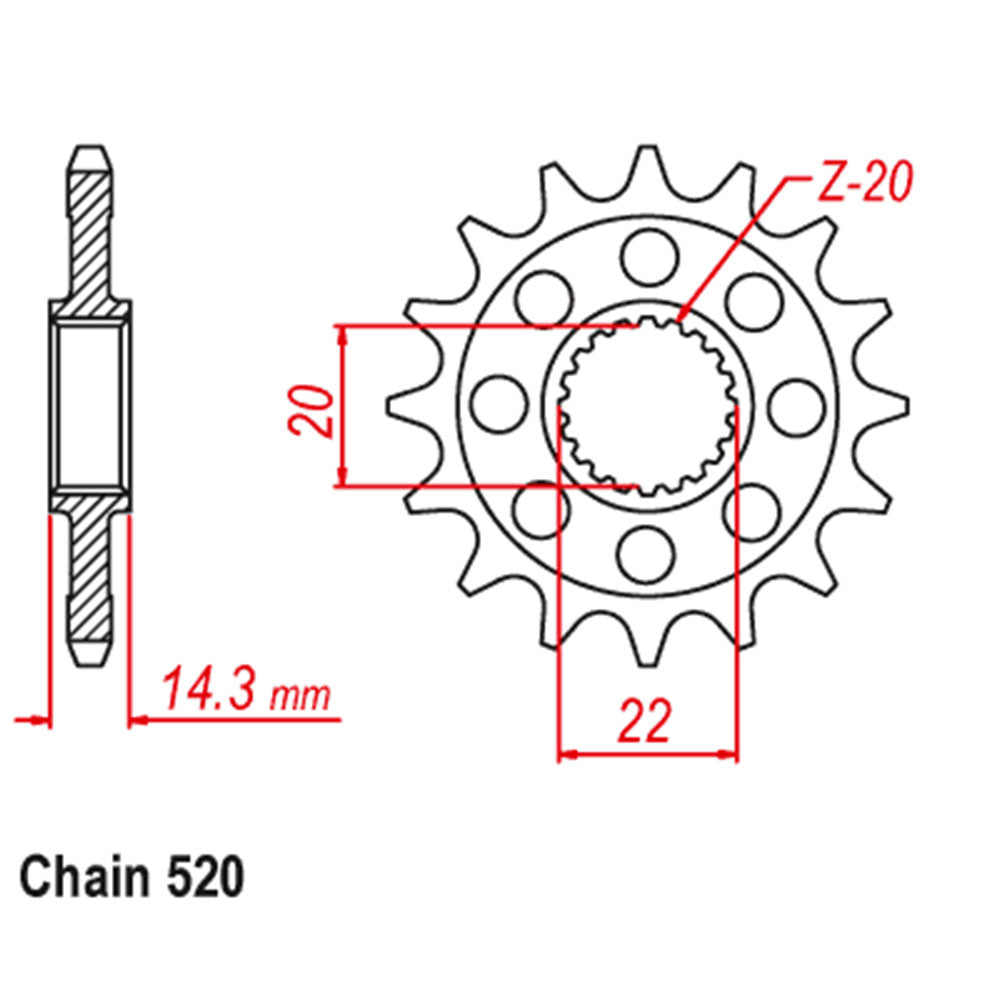 Front Sprocket With Rubber Cush BMW 15T 520P