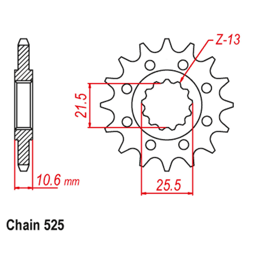 Front Sprocket With Rubber Cush BENELLI 14T 525P