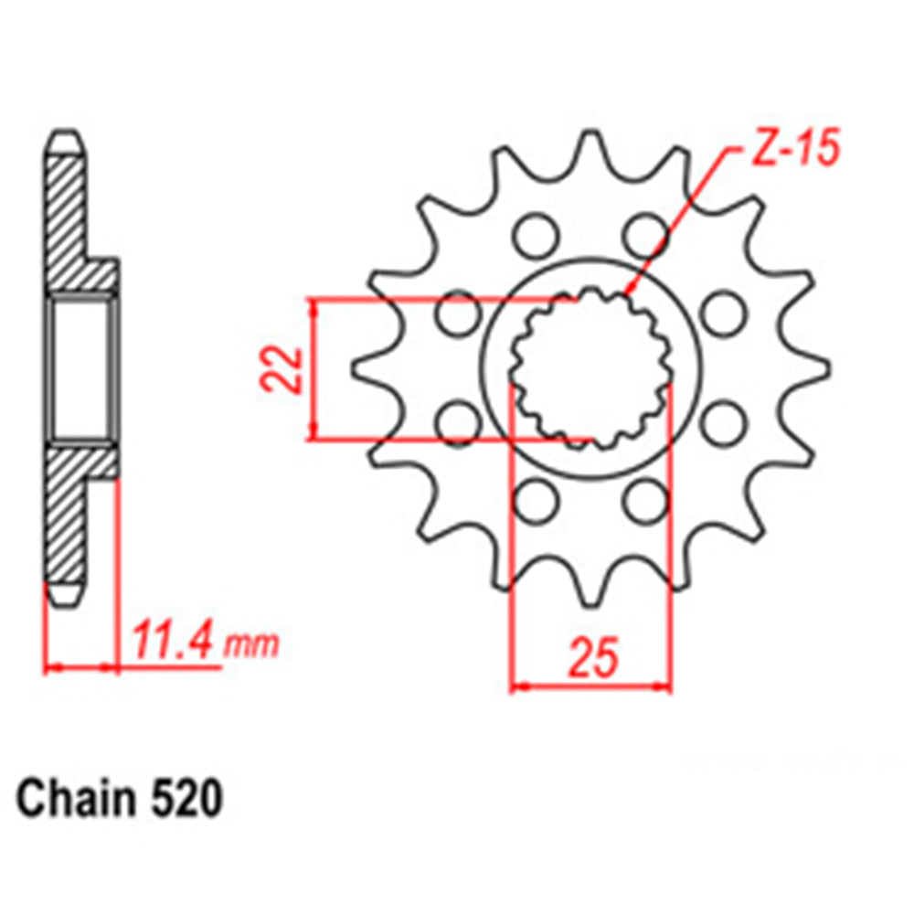 Front Sprocket With Rubber Cush 17T 520P