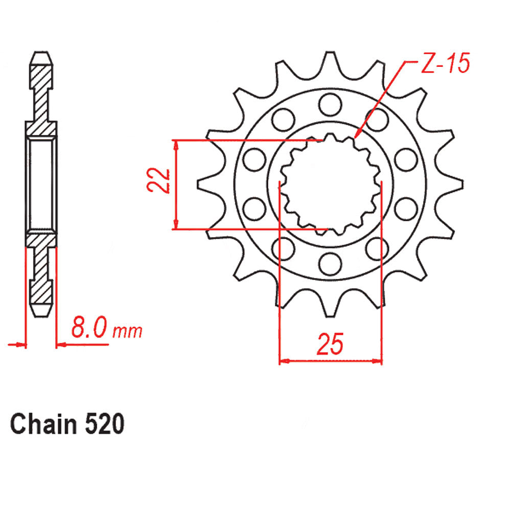 Front Sprocket With Rubber Cush TRIUMPH 14T 520P