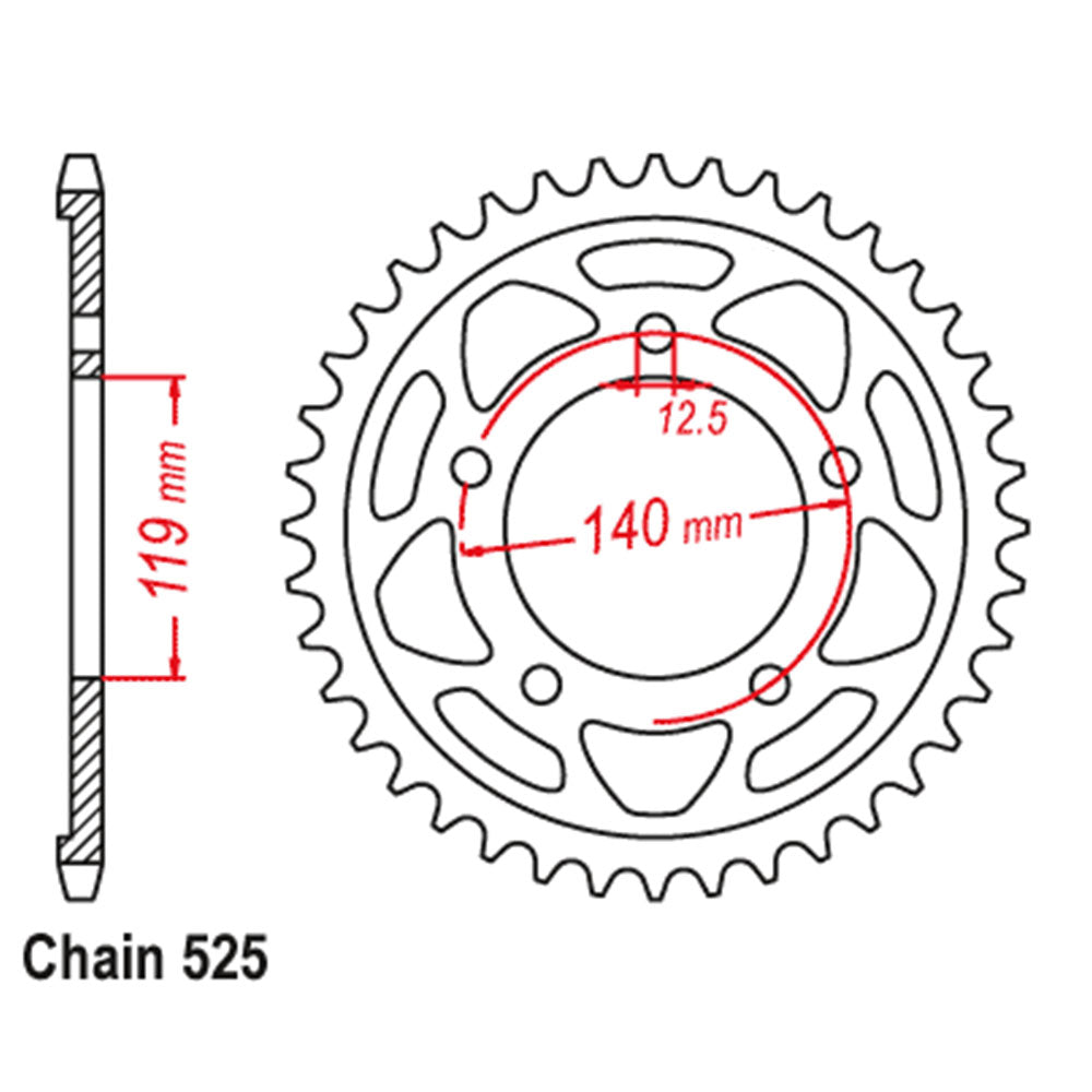 Rear Sprocket Steel BMW 525