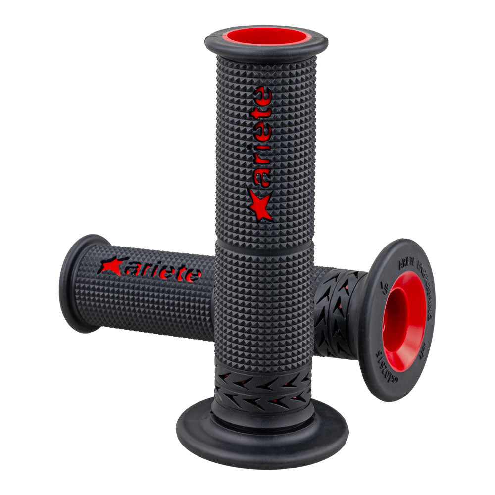 ARIETE Road Racing Grips Estoril Soft Black/Red 120mm O/End