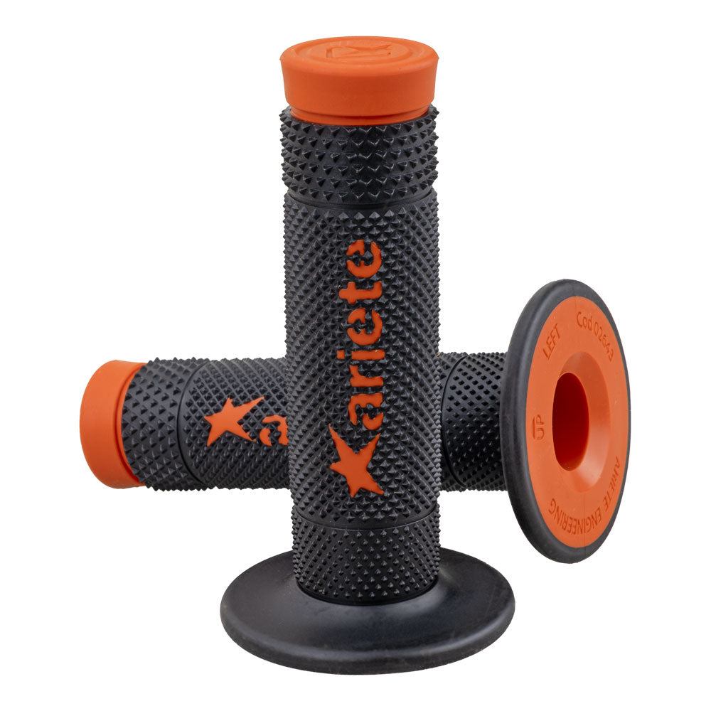 ARIETE MX Grips - Vulcan - Dual Compound - Black/Orange