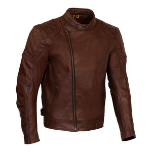 MERLIN Jacket Chester Caf‚ D3O Leather Brown 38 S