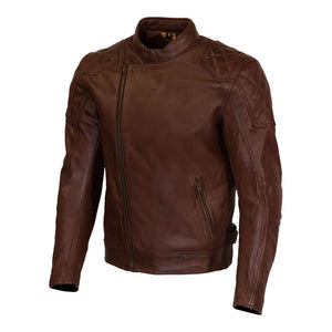 MERLIN Jacket Chester Caf‚ D3O Leather Brown 48 3XL