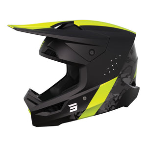 SHOT Helmet Race Camo Matt Black/Neon Yellow MIPS XS*
