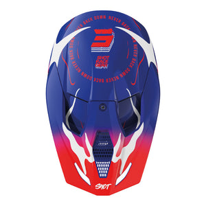 SHOT Kids Helmet Furious Beast Blue/Red Glossy YL
