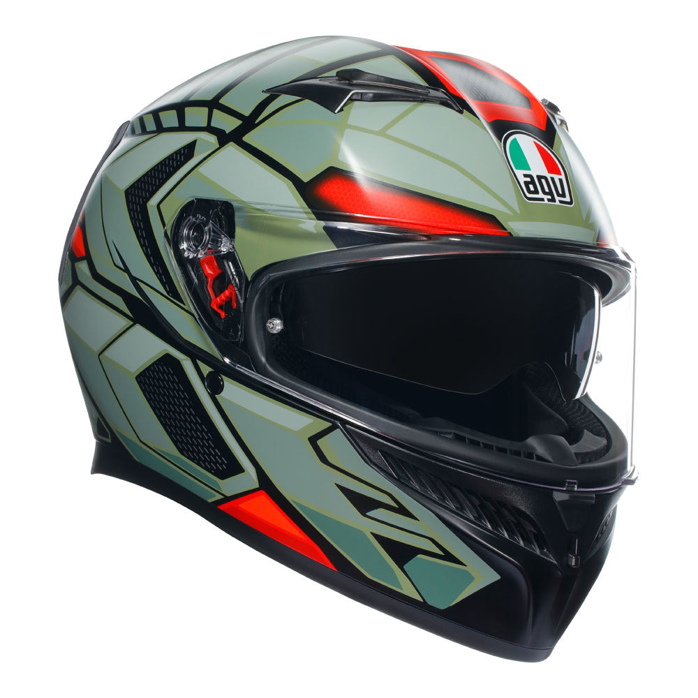 AGV K3 Decept Matt Black/Green/Red XL