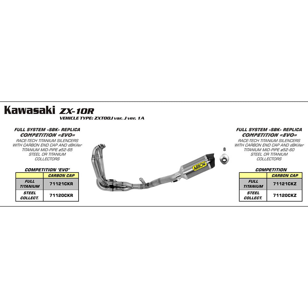 ARROW KAW Link Pipe Stainless Steel ZX-10R 11-15