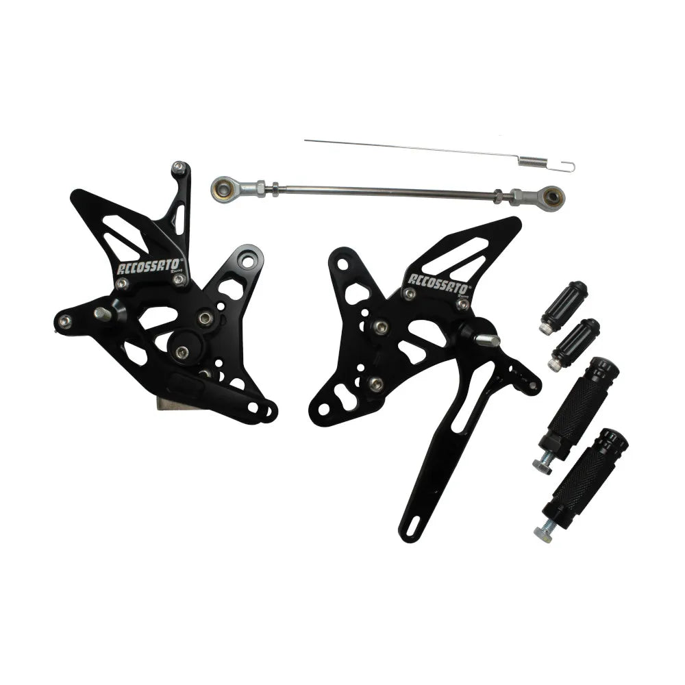 Accossato Adjustable Rearsets for Suzuki SV650 black