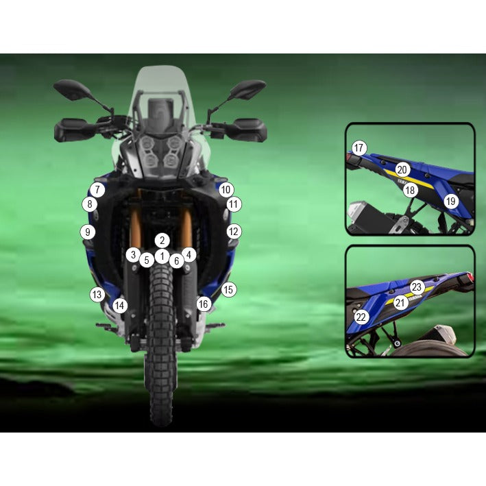 Eazi-Grip Paint Protection Film for Yamaha Tenere 700 World Raid, gloss