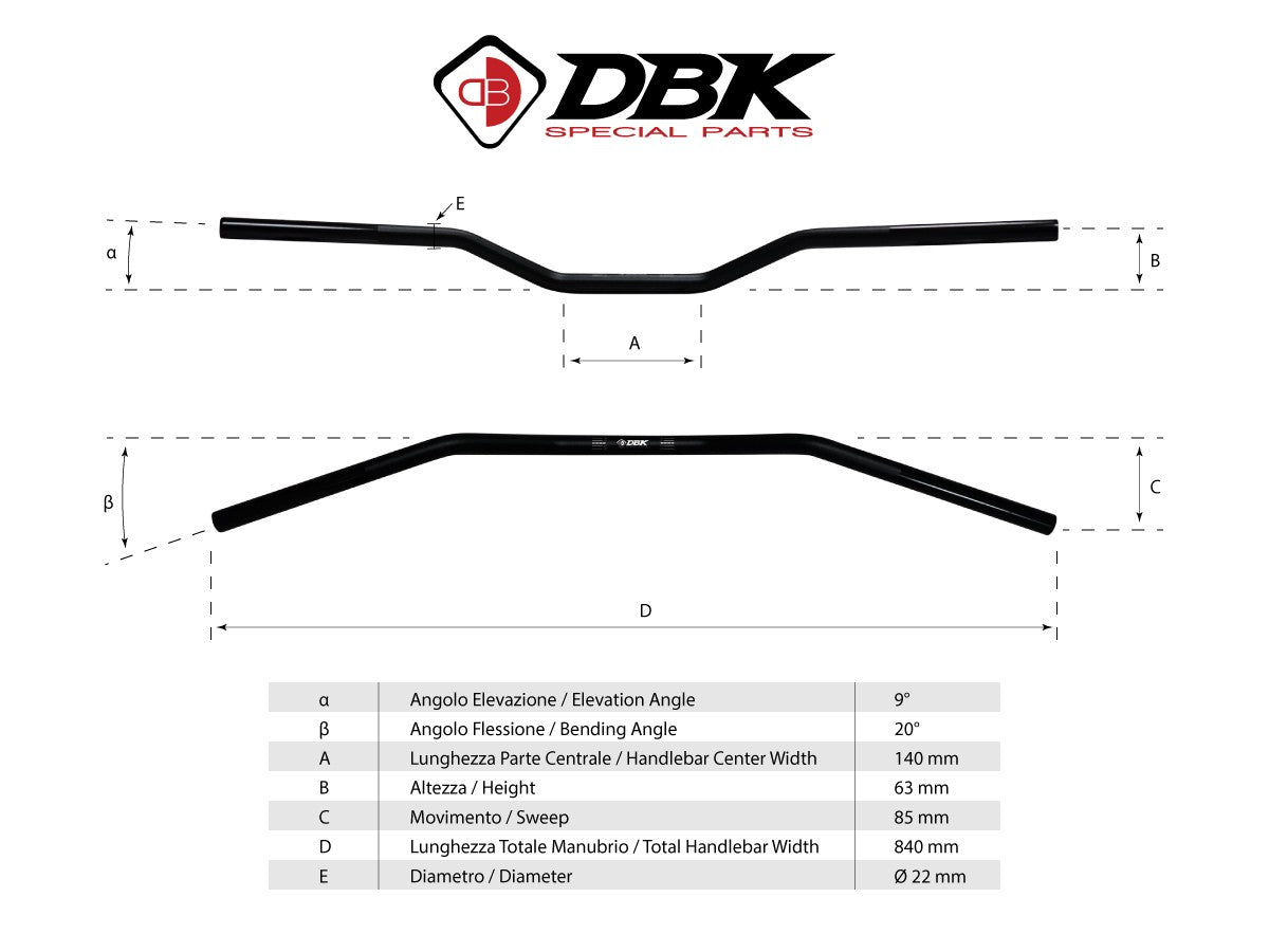 HAN04 - UNIVERSAL HANDLEBAR ?? 22 mm