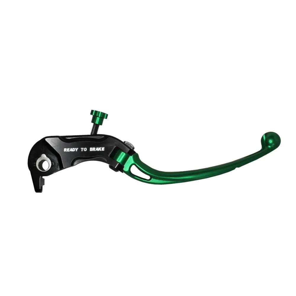 Accossato Folding Brake Lever for Ready to Brake master cylinders, long green PRS 17-18-19mm with eyelet